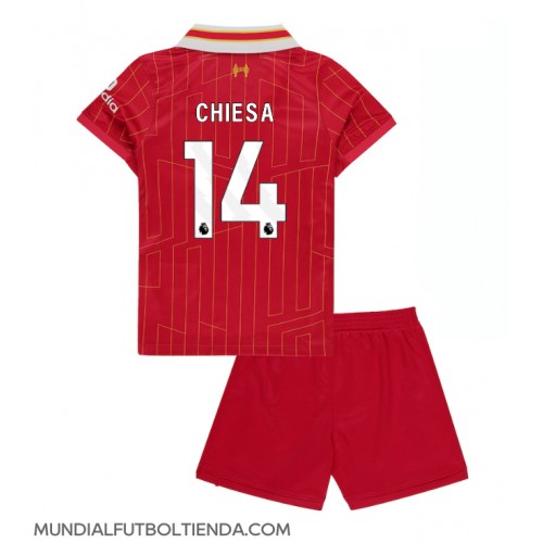 Camiseta Liverpool Federico Chiesa #14 Primera Equipación Replica 2024-25 para niños mangas cortas (+ Pantalones cortos)